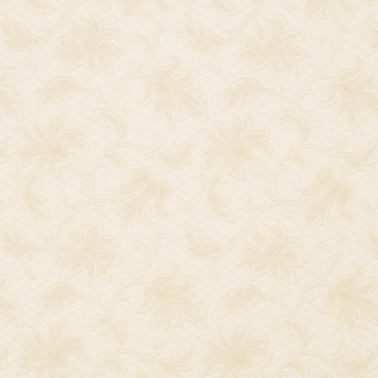 Ivory/Trellis - White & Ivory Floral Upholstery Fabric 54 Inches"